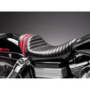 Le Pera Stubs Spoiler Solo Seat for Harley 06-17 Dyna / Pleated Black / Red  - Customhoj