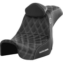 Saddlemen Pro SDC Performance Gripper Lattice Stitch Seat for Harley 06-17 Dyna / With backrest / Black / White  - Customhoj
