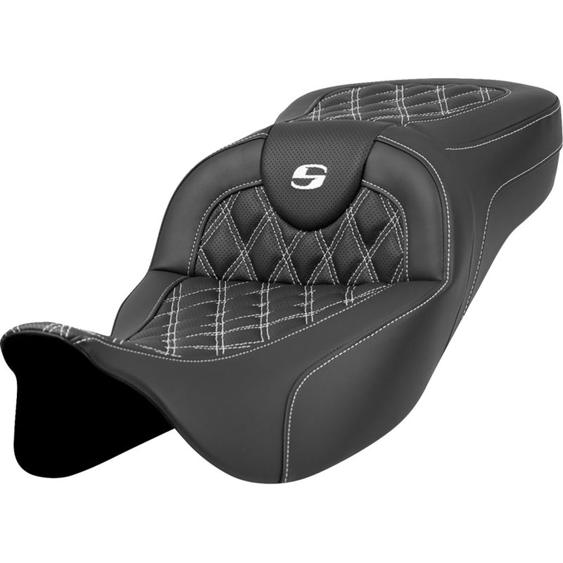 Saddlemen Sedile Roadsofa Extended Reach con cucitura a reticolo per Harley