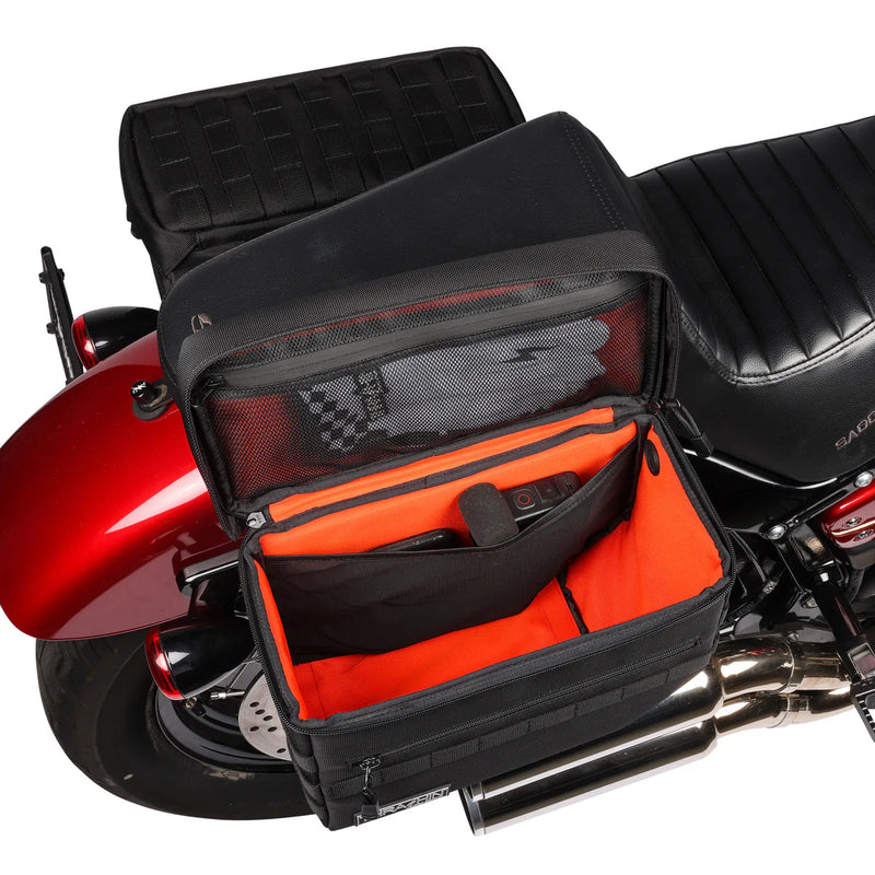 Set di borse laterali per moto Thrash Supply Escape 18L con chiusura a strappo