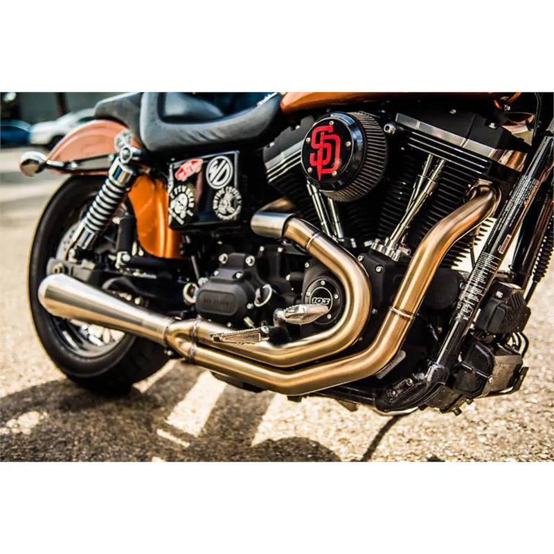 Sistema di scarico Bassani Road Rage III Stainless 2-into-1 per Harley