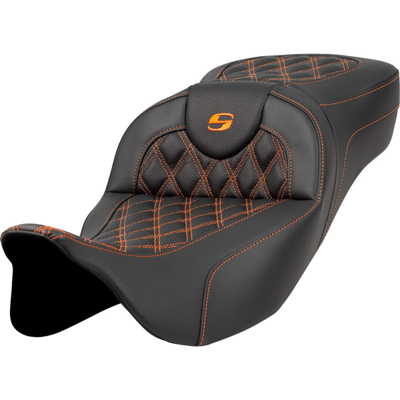 Saddlemen Sedile Roadsofa Extended Reach con cucitura a reticolo per Harley