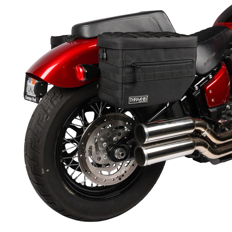 Set di borse laterali per moto Thrash Supply Escape 18L con chiusura a strappo