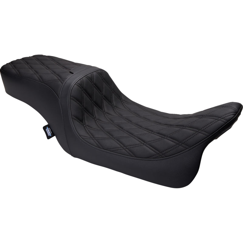 Drag Specialties Sella Performance Predator 2-Up con schienale e vano portaoggetti per Harley