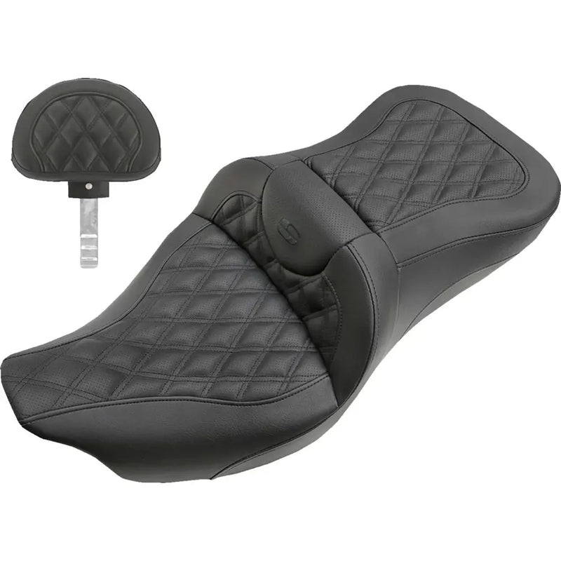 Saddlemen Sedile Roadsofa Extended Reach con cucitura a reticolo per Harley