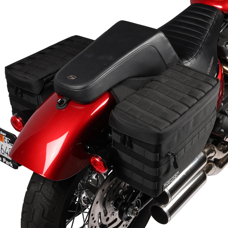 Set di borse laterali per moto Thrash Supply Escape 18L con chiusura a strappo