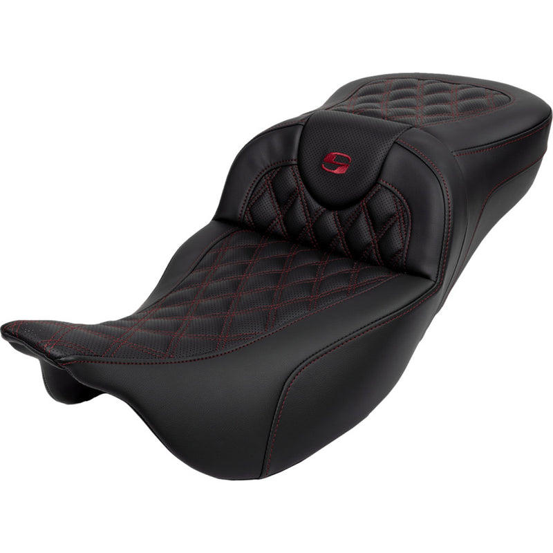 Saddlemen Sedile Roadsofa Extended Reach con cucitura a reticolo per Harley