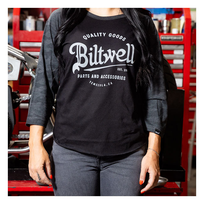 Biltwell Script Baseball a manica lunga da donna