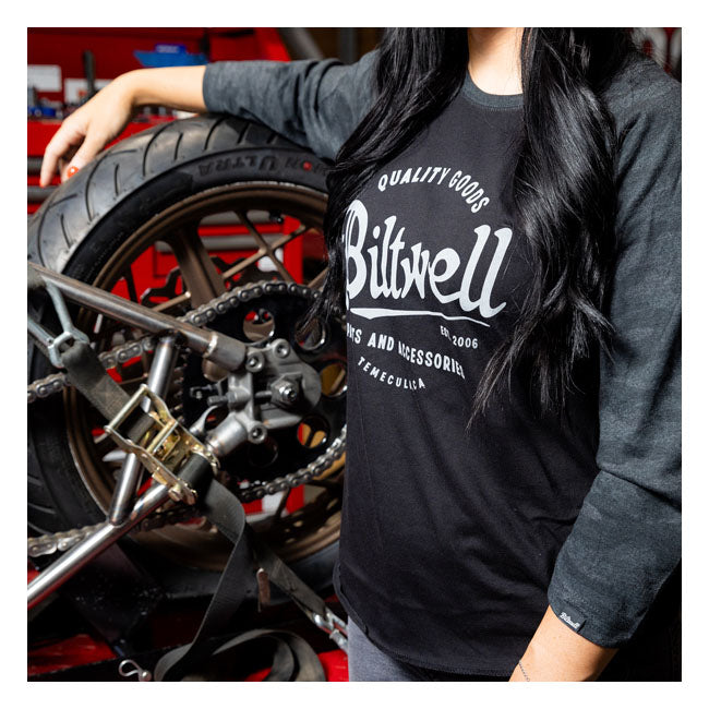Biltwell Script Baseball a manica lunga da donna