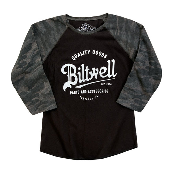 Biltwell Script Baseball a manica lunga da donna
