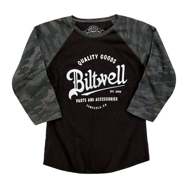 Biltwell Script Baseball a manica lunga da donna