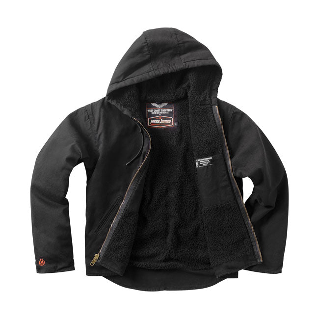 West Coast Choppers Giacca da lavoro in tela foderata in sherpa