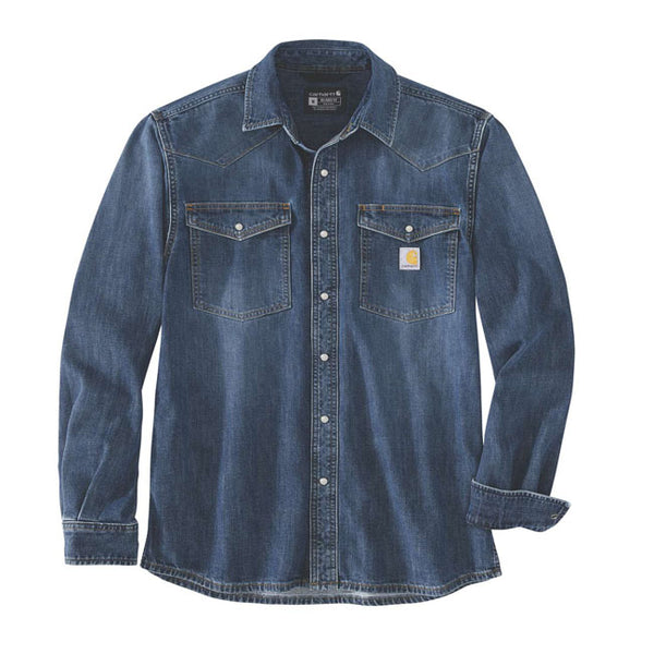 Carhartt Camicia in denim con chiusura a scatto