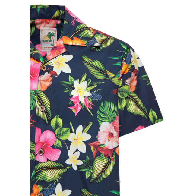 King Kerosin Camicia Tropcial Flowers Hawaii