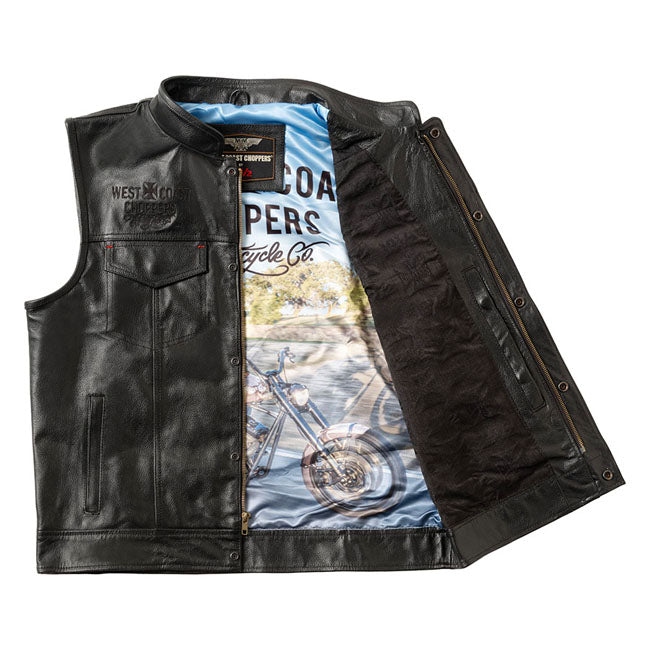 West Coast Choppers x 13 1/2 Gilet da moto in pelle Dominator
