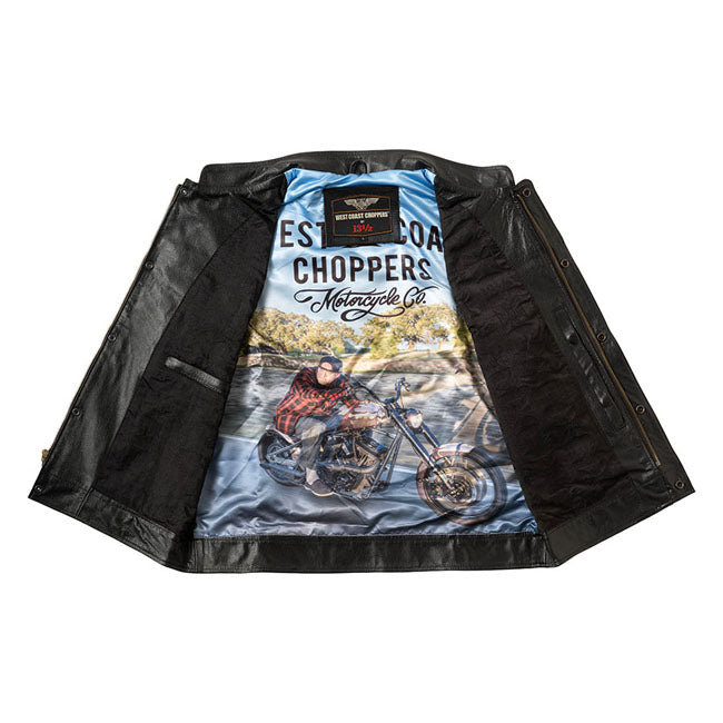 West Coast Choppers x 13 1/2 Gilet da moto in pelle Dominator