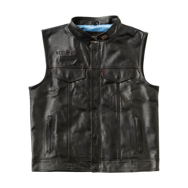 West Coast Choppers x 13 1/2 Gilet da moto in pelle Dominator