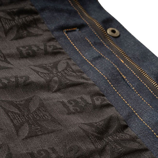 West Coast Choppers x 13 1/2 Gilet da moto Dominator RAW Denim