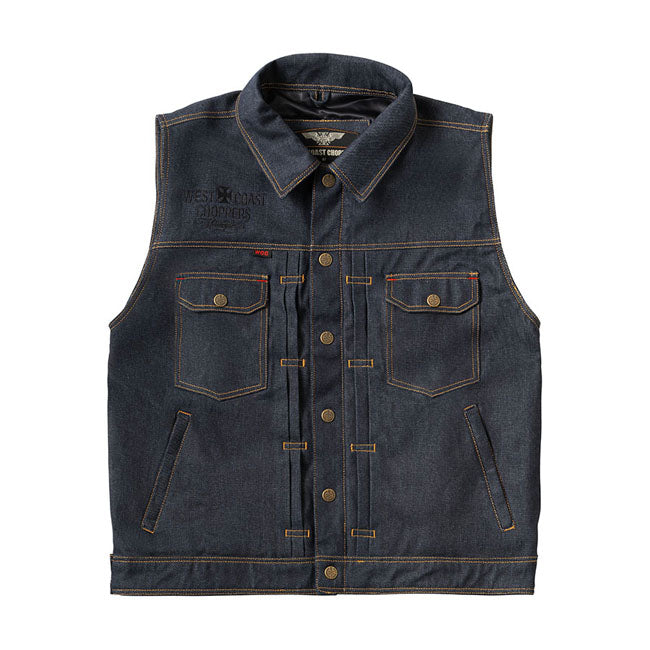 West Coast Choppers x 13 1/2 Gilet da moto Dominator RAW Denim
