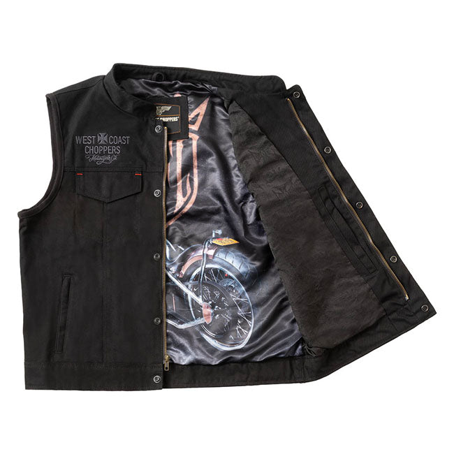 West Coast Choppers x 13 1/2 Gilet da moto in tela Dominator