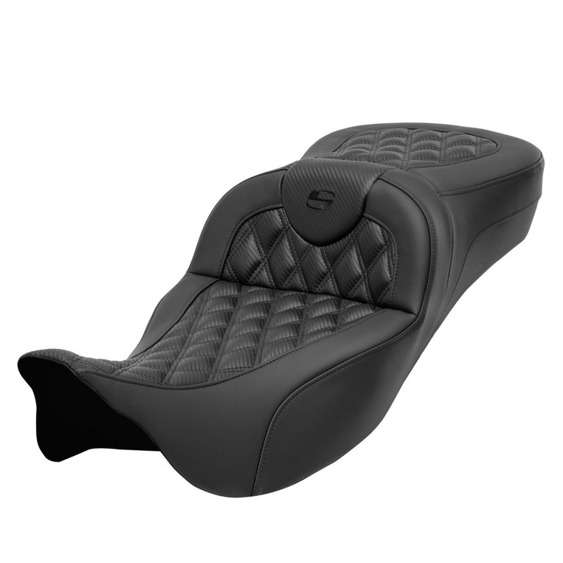 Saddlemen Sedile Roadsofa Extended Reach con cucitura a reticolo per Harley