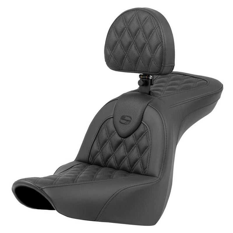 Saddlemen Roadsofa Sedile con punto a reticolo per Harley
