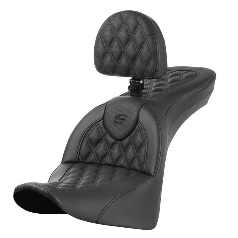 Saddlemen Roadsofa Sedile con punto a reticolo per Harley