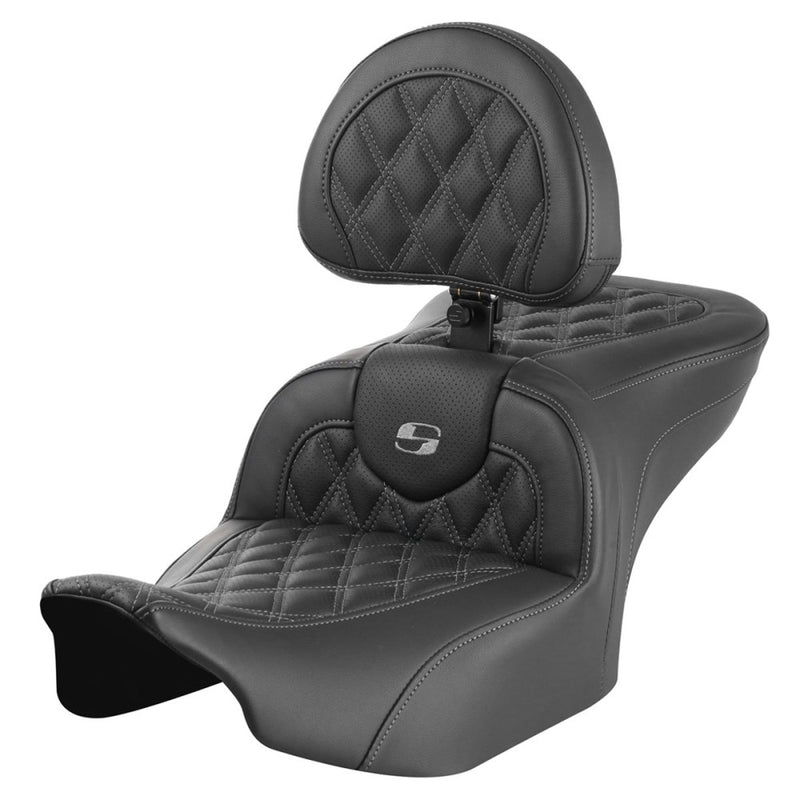 Saddlemen Roadsofa Sedile con punto a reticolo per Harley