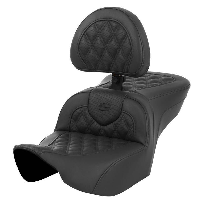 Saddlemen Roadsofa Sedile con punto a reticolo per Harley