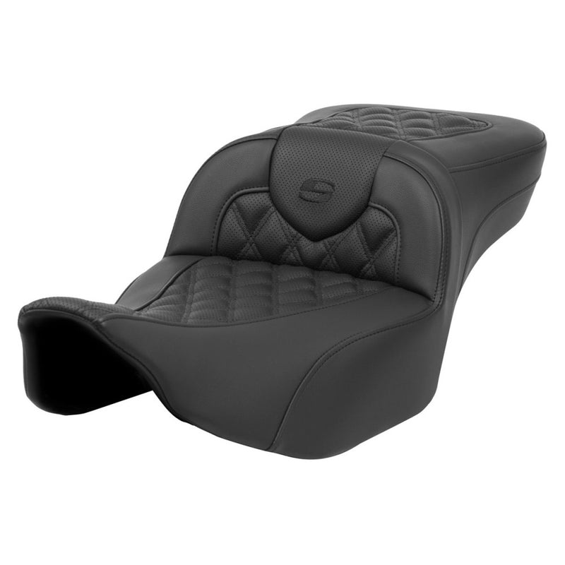 Saddlemen Sedile Roadsofa Extended Reach con cucitura a reticolo per Harley