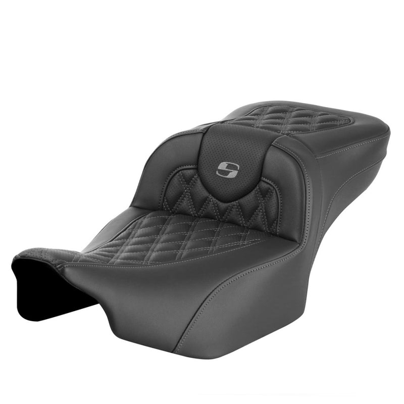 Saddlemen Sedile Roadsofa Extended Reach con cucitura a reticolo per Harley