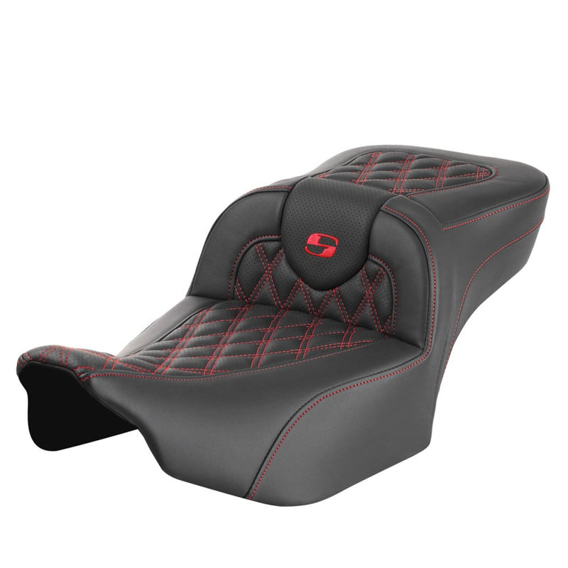 Saddlemen Sedile Roadsofa Extended Reach con cucitura a reticolo per Harley