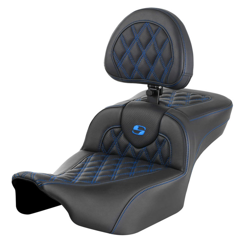 Saddlemen Sedile Roadsofa Extended Reach con cucitura a reticolo per Harley