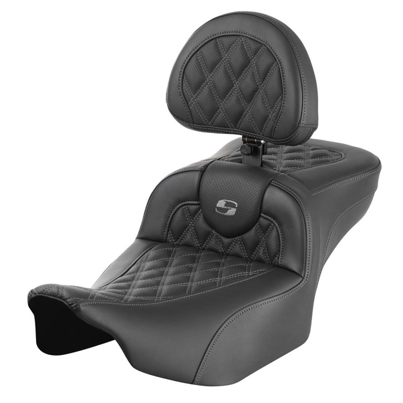 Saddlemen Sedile Roadsofa Extended Reach con cucitura a reticolo per Harley