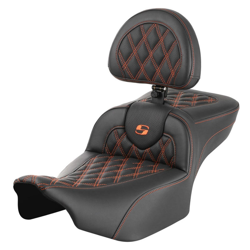 Saddlemen Sedile Roadsofa Extended Reach con cucitura a reticolo per Harley