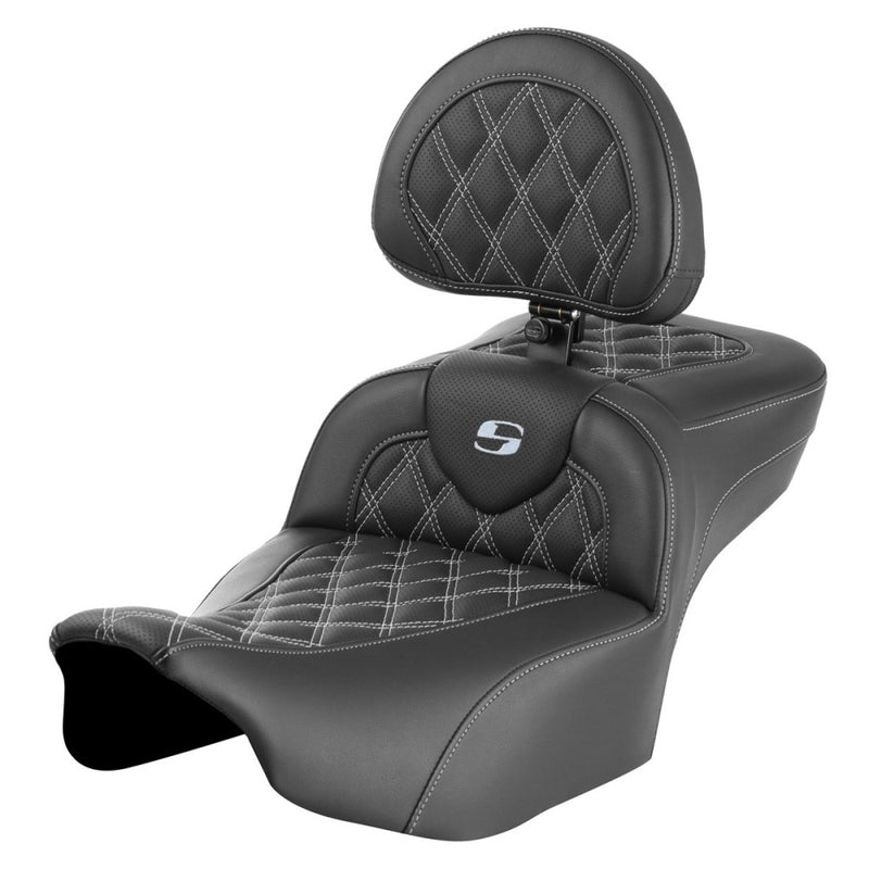 Saddlemen Sedile Roadsofa Extended Reach con cucitura a reticolo per Harley
