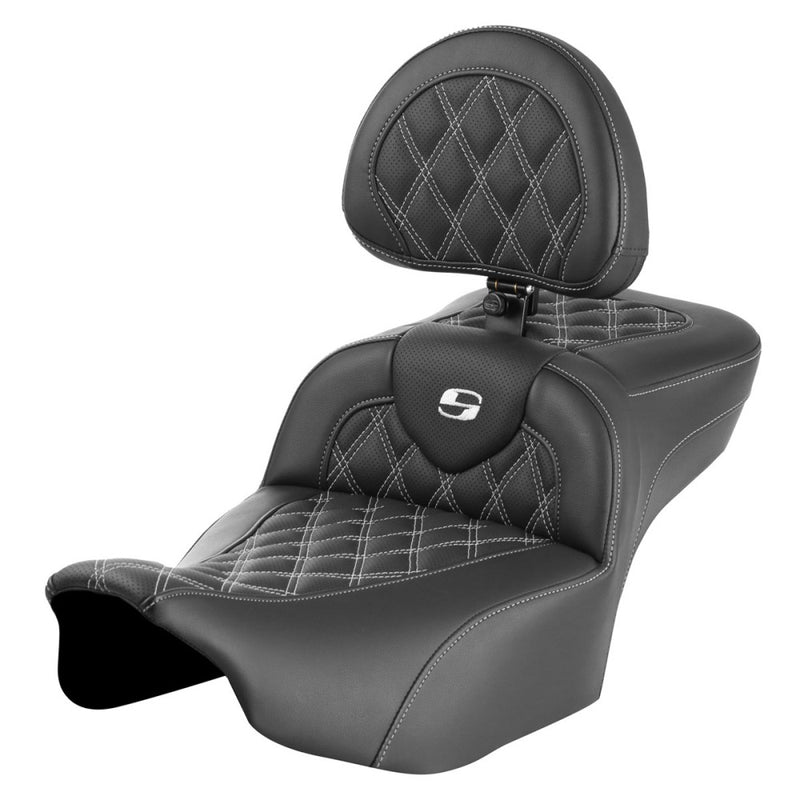 Saddlemen Sedile Roadsofa Extended Reach con cucitura a reticolo per Harley