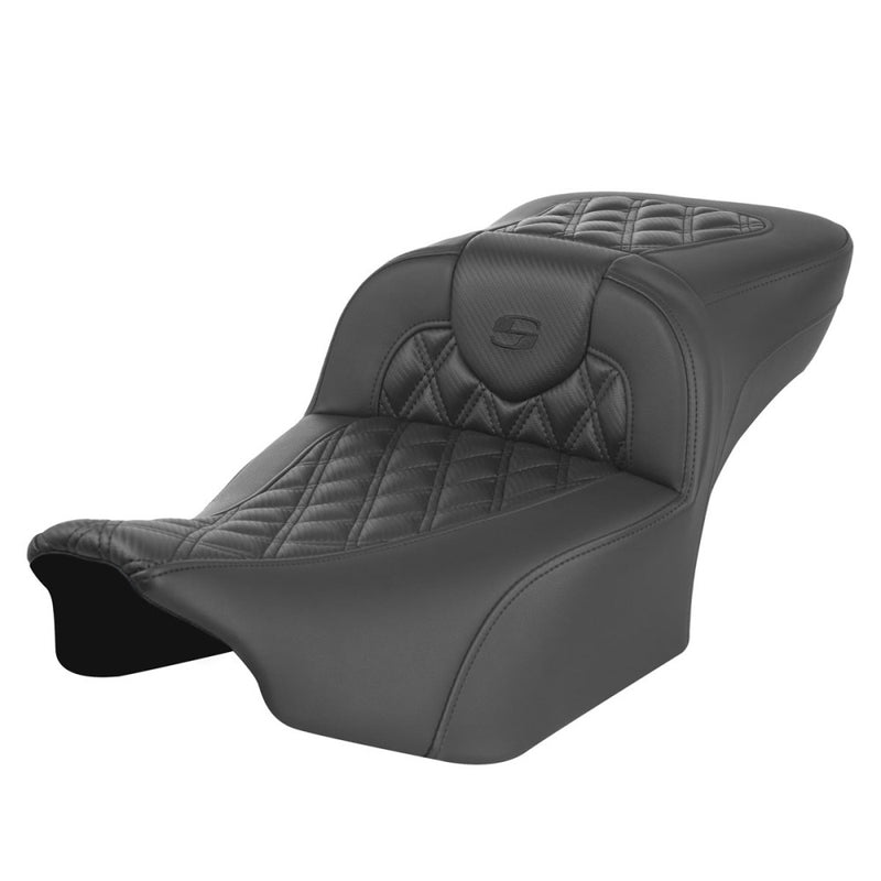 Saddlemen Sedile Roadsofa Extended Reach con cucitura a reticolo per Harley