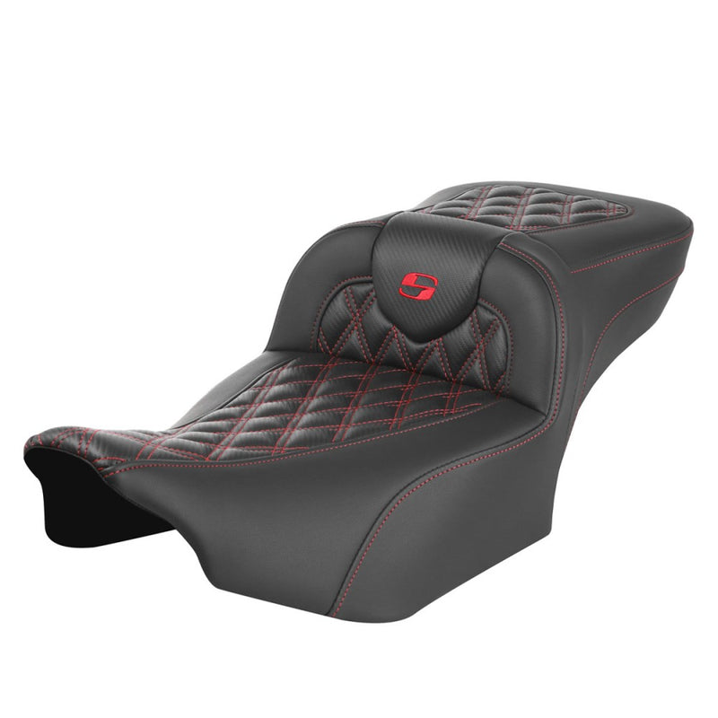 Saddlemen Sedile Roadsofa Extended Reach con cucitura a reticolo per Harley