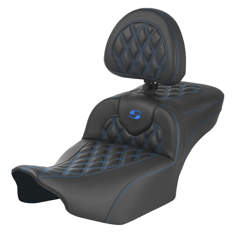 Saddlemen Sedile Roadsofa Extended Reach con cucitura a reticolo per Harley