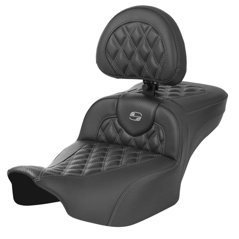 Saddlemen Sedile Roadsofa Extended Reach con cucitura a reticolo per Harley