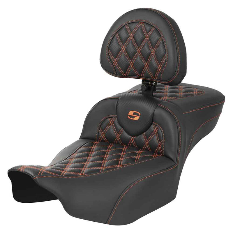 Saddlemen Sedile Roadsofa Extended Reach con cucitura a reticolo per Harley