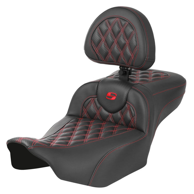 Saddlemen Sedile Roadsofa Extended Reach con cucitura a reticolo per Harley