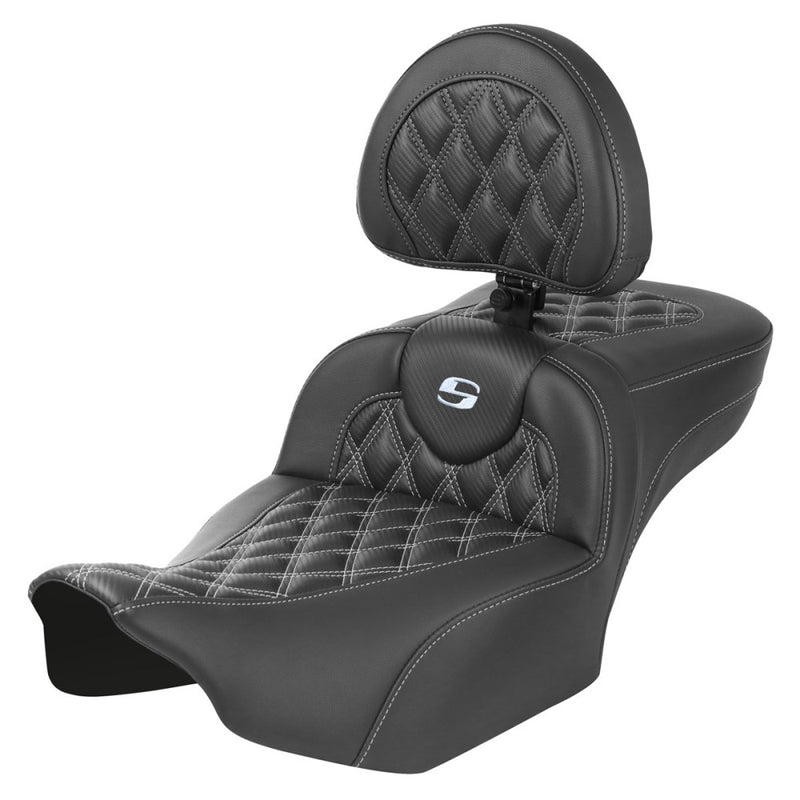 Saddlemen Sedile Roadsofa Extended Reach con cucitura a reticolo per Harley