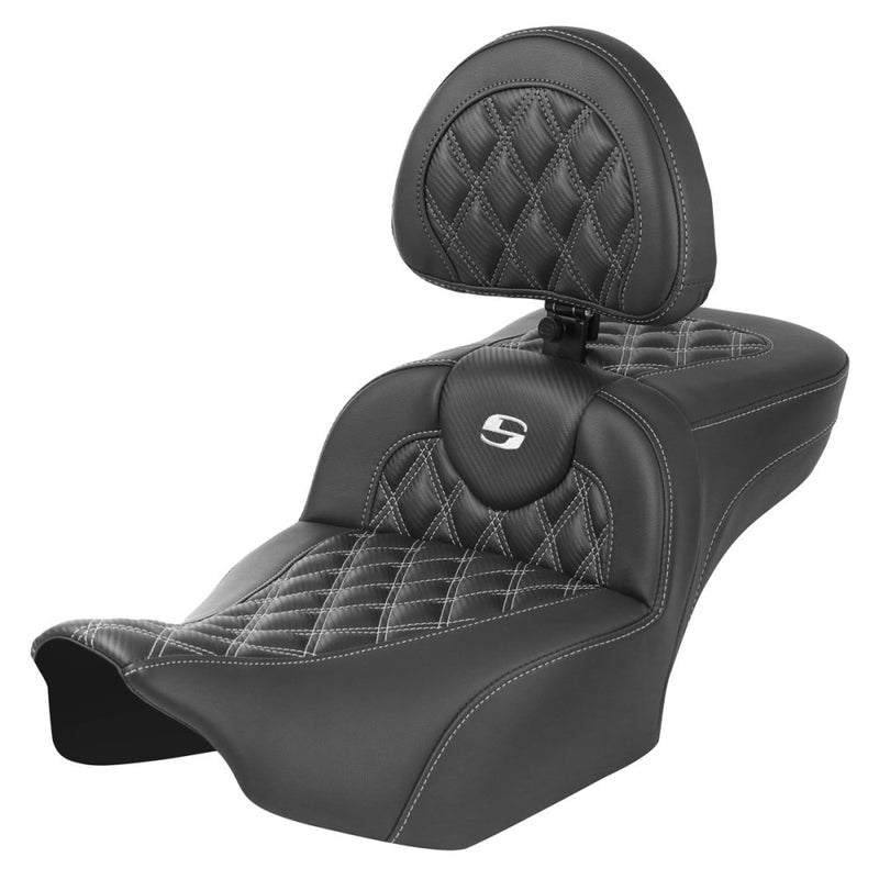 Saddlemen Sedile Roadsofa Extended Reach con cucitura a reticolo per Harley