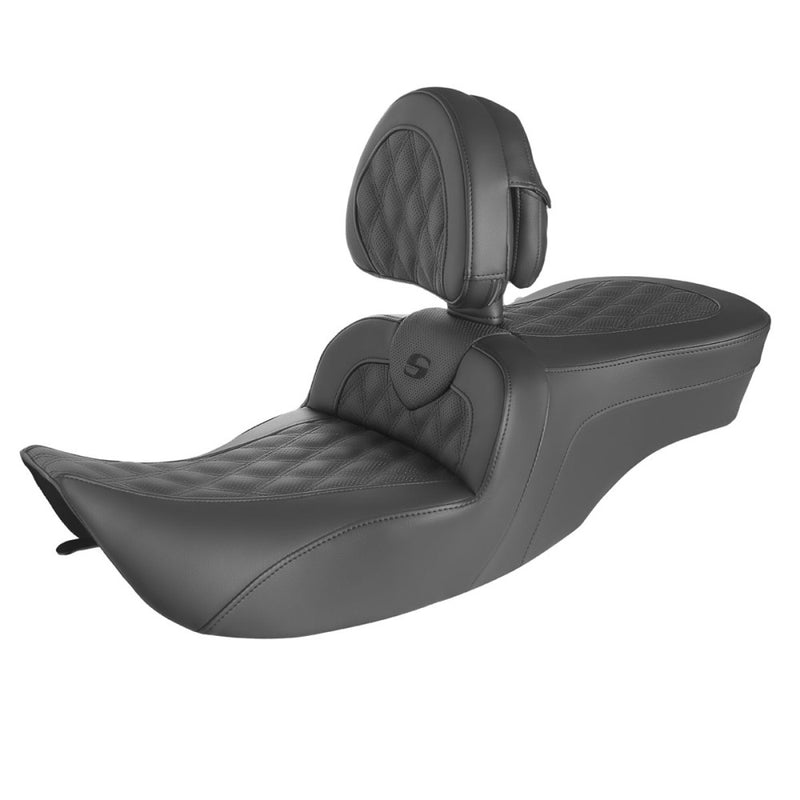 Saddlemen Roadsofa Sedile con punto a reticolo per Harley
