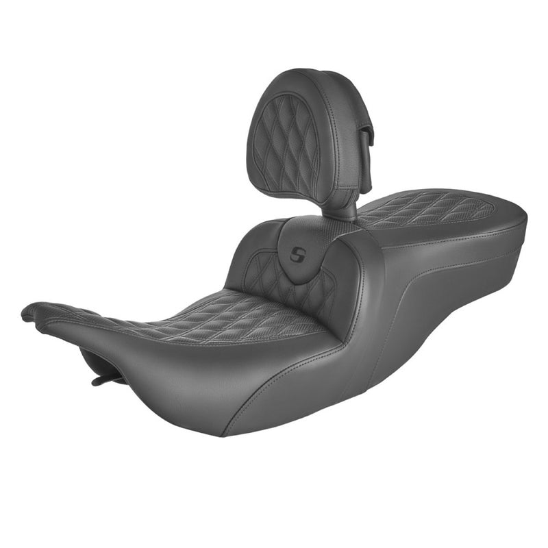 Saddlemen Roadsofa Sedile con punto a reticolo per Harley