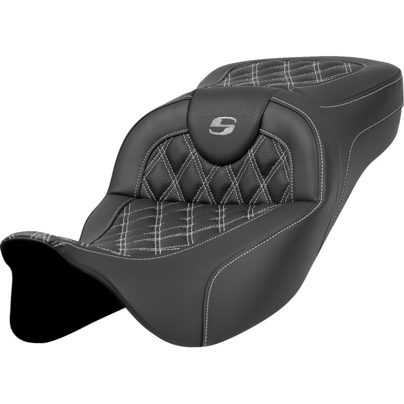 Saddlemen Sedile Roadsofa Extended Reach con cucitura a reticolo per Harley