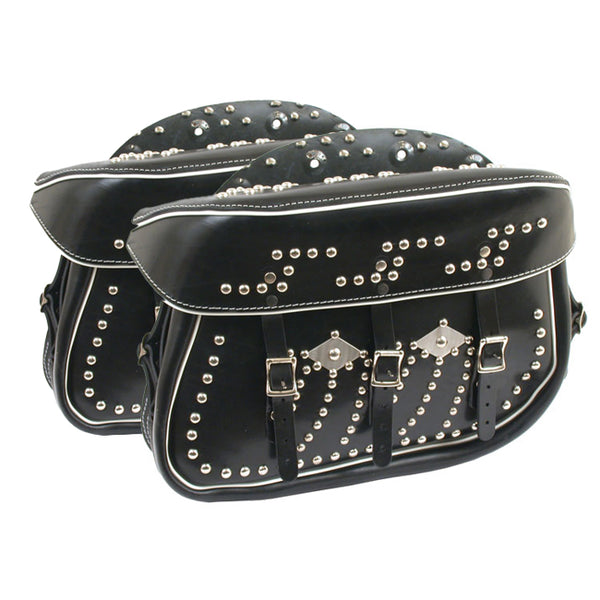 Samwel Borse laterali in pelle Streamliner da 45" per Harley