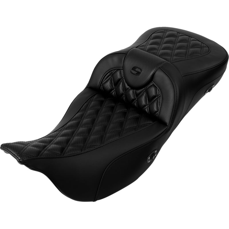 Saddlemen Sedile Roadsofa Extended Reach con cucitura a reticolo per Harley